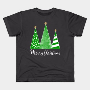 Trendy Patterned Christmas Trees Kids T-Shirt